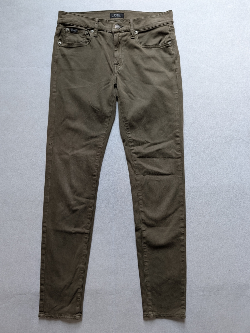 Polo Ralph Lauren Women Tompkins Skinny Jeans Pants 27 4 Olive Green Stretch